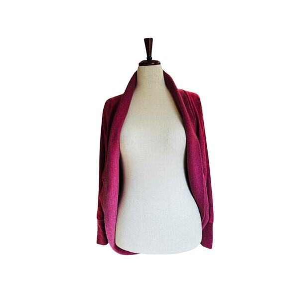 Bluenotes Maroon Open Front Sweatshirt Cardigan Jacket Size Small - Picture 5 of 8